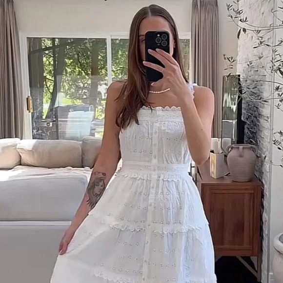 Gap X Doen Eyelet Midi Dress Size M NWT - Picture 3 of 10